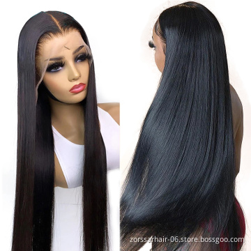 Swiss Lace Frontal Straight Wig Vendor Natural Color Raw Unprocessed Brazilian 100% Cuticle Aligned Human Hair Lace front Wig